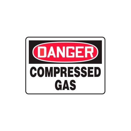Accuform Danger Sign, Compressed Gas, 10inW x 7inH, Aluminum MCPG101VA